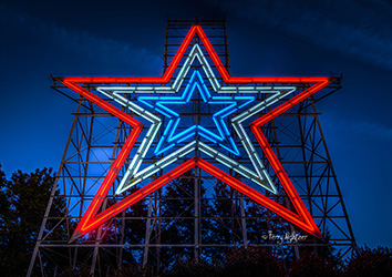 Red White Blue Twilight Roanoke Star by Terry Aldhizer